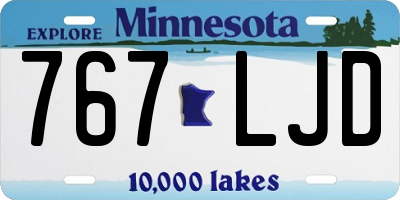 MN license plate 767LJD