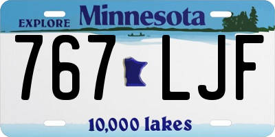 MN license plate 767LJF