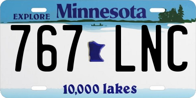 MN license plate 767LNC