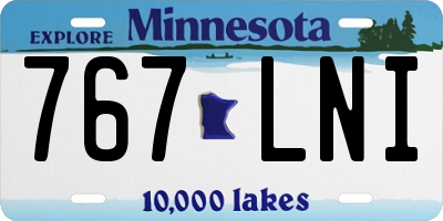 MN license plate 767LNI