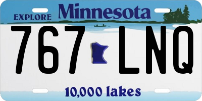 MN license plate 767LNQ