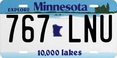 MN license plate 767LNU