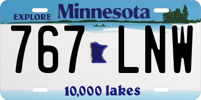 MN license plate 767LNW