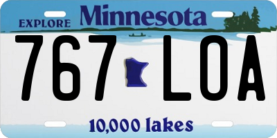 MN license plate 767LOA