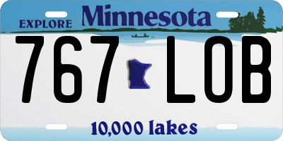 MN license plate 767LOB