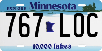 MN license plate 767LOC
