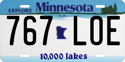 MN license plate 767LOE