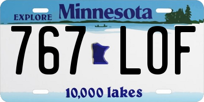 MN license plate 767LOF