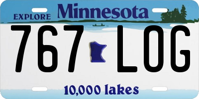 MN license plate 767LOG