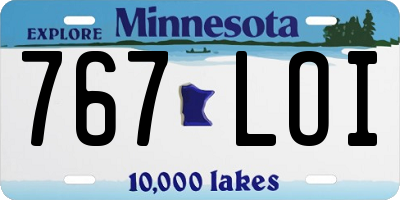 MN license plate 767LOI