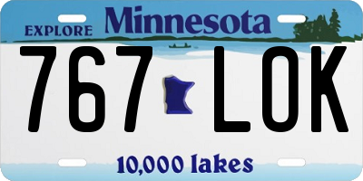 MN license plate 767LOK