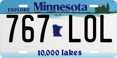 MN license plate 767LOL