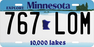 MN license plate 767LOM