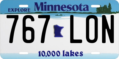 MN license plate 767LON
