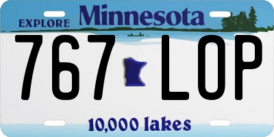 MN license plate 767LOP