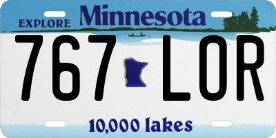 MN license plate 767LOR