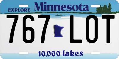 MN license plate 767LOT