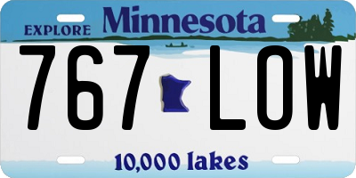 MN license plate 767LOW