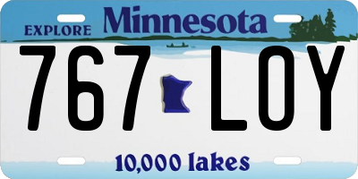 MN license plate 767LOY