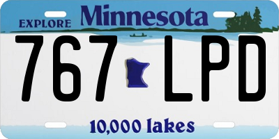 MN license plate 767LPD