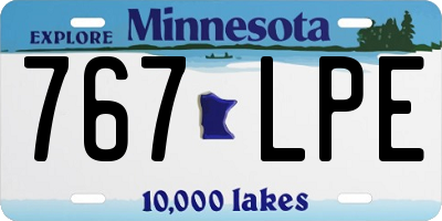 MN license plate 767LPE