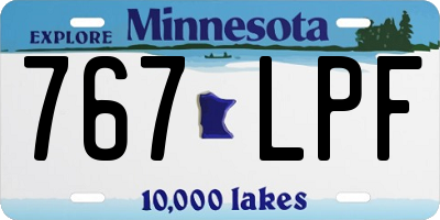 MN license plate 767LPF