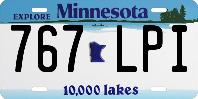 MN license plate 767LPI