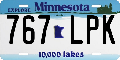MN license plate 767LPK