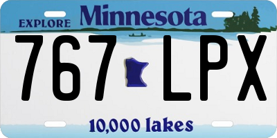 MN license plate 767LPX