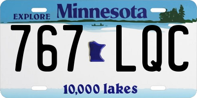 MN license plate 767LQC