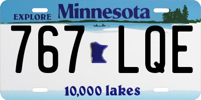 MN license plate 767LQE