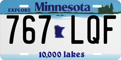 MN license plate 767LQF