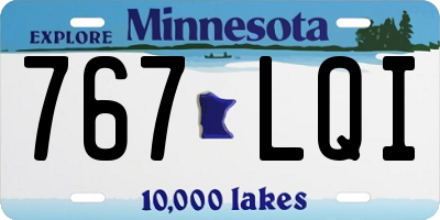 MN license plate 767LQI
