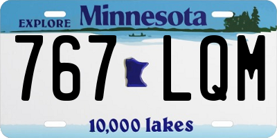 MN license plate 767LQM