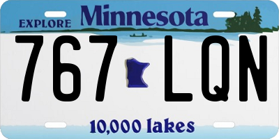 MN license plate 767LQN