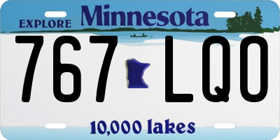 MN license plate 767LQO