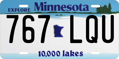 MN license plate 767LQU