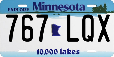 MN license plate 767LQX