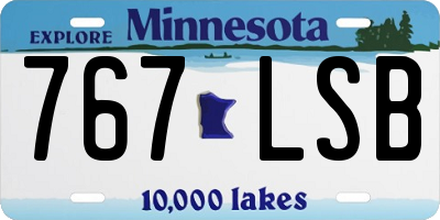 MN license plate 767LSB