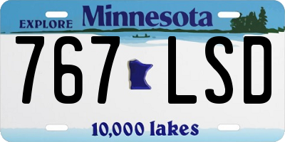 MN license plate 767LSD