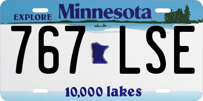 MN license plate 767LSE