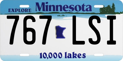 MN license plate 767LSI