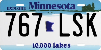 MN license plate 767LSK