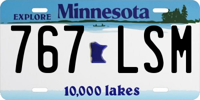 MN license plate 767LSM