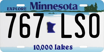 MN license plate 767LSO