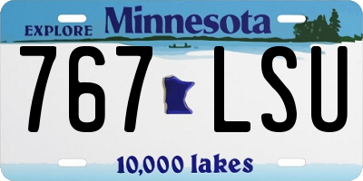 MN license plate 767LSU