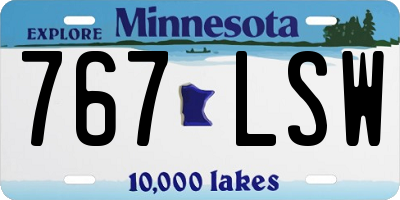 MN license plate 767LSW