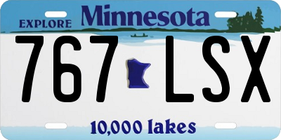 MN license plate 767LSX
