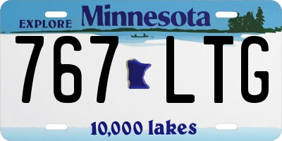 MN license plate 767LTG