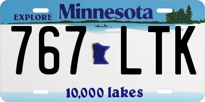 MN license plate 767LTK
